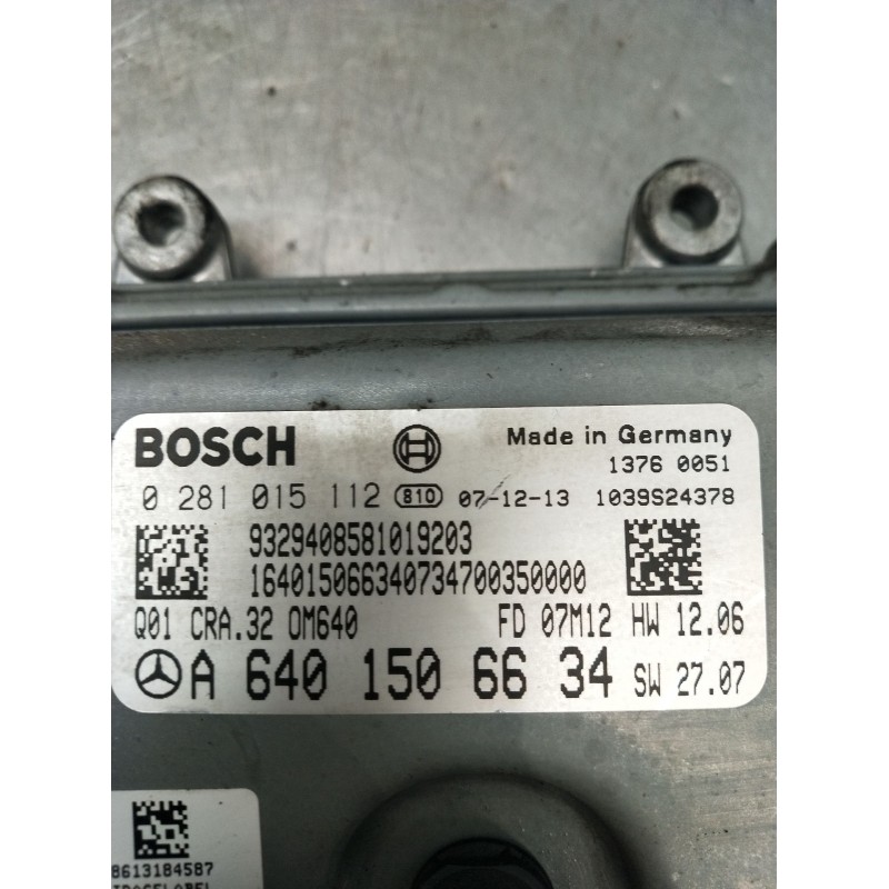 Recambio de centralita motor uce para mercedes-benz clase a (w169) a 160 cdi (169.006, 169.306) referencia OEM IAM 0281015112 A6