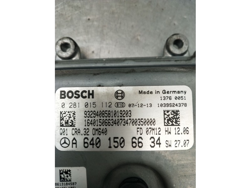Recambio de centralita motor uce para mercedes-benz clase a (w169) a 160 cdi (169.006, 169.306) referencia OEM IAM 0281015112 A6