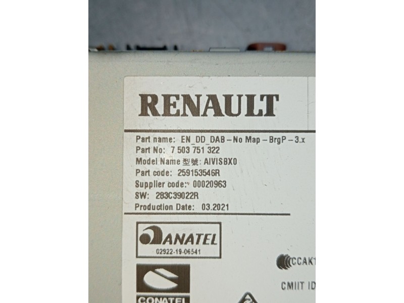 Recambio de sistema navegacion gps para renault clio v referencia OEM IAM 7503751322 259153546R 283C39022R 2019
