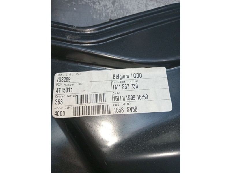 Recambio de elevalunas delantero derecho para seat leon (1m1) 1.6 referencia OEM IAM 1M1837730 4715011 1999 5P