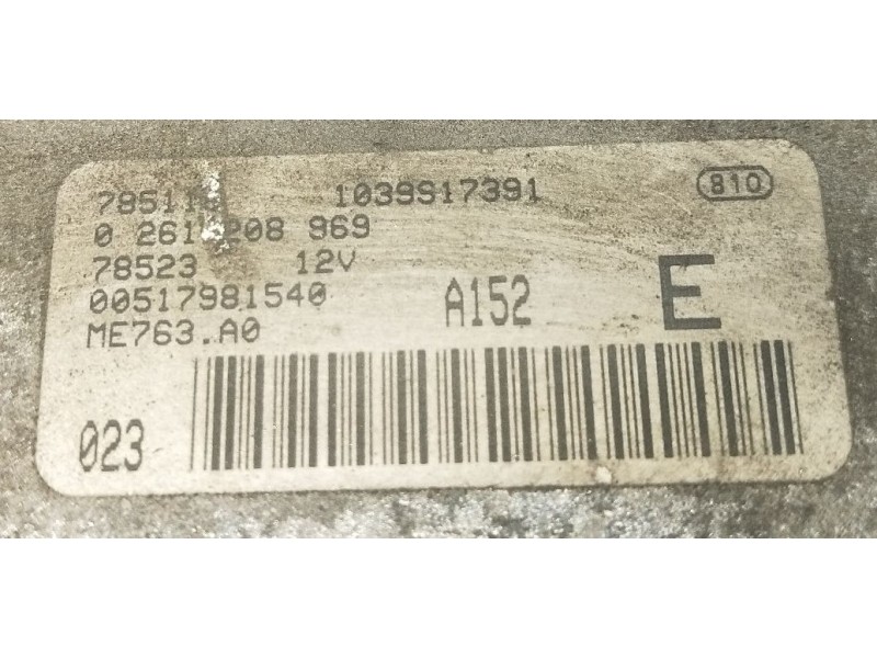 Recambio de centralita motor uce para fiat grande punto (199_) 1.4 16v (199bxg1b, 199axg1b) referencia OEM IAM 0261208969 005179