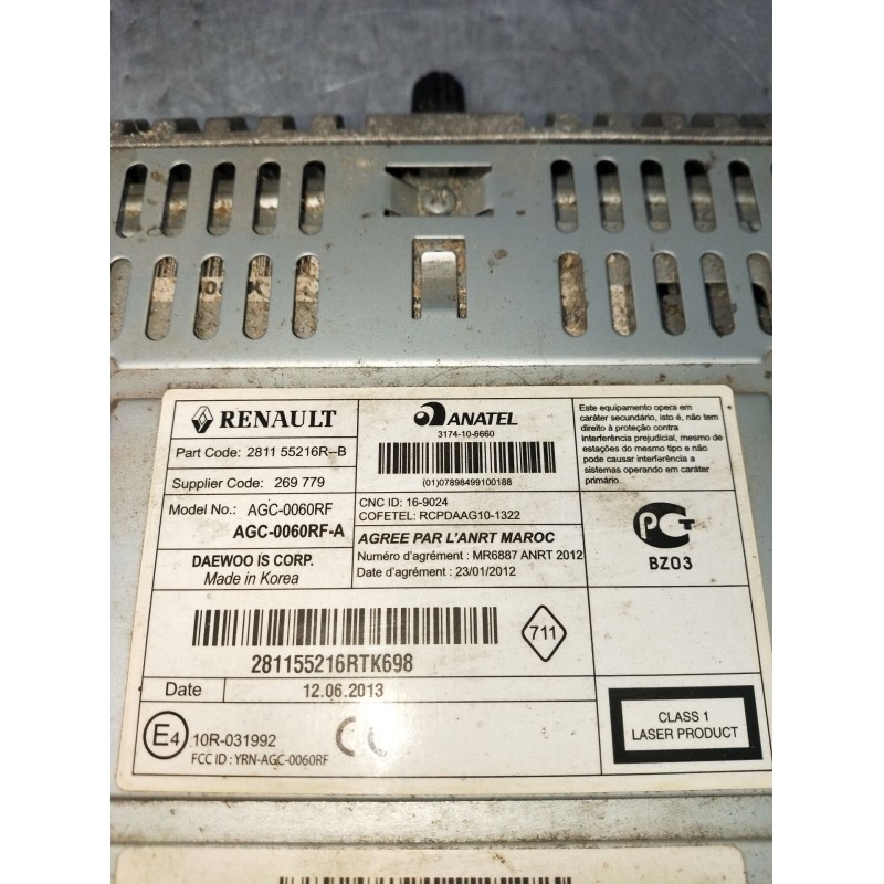 Recambio de sistema audio / radio cd para dacia dokker furgoneta/monovolumen 1.5 dci 75 / blue dci 75 (fejw, feah) referencia OE