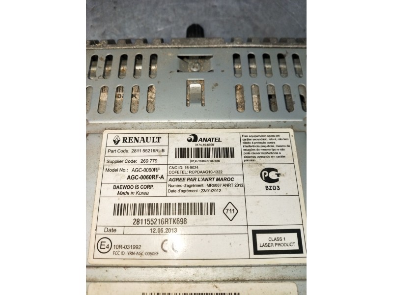 Recambio de sistema audio / radio cd para dacia dokker furgoneta/monovolumen 1.5 dci 75 / blue dci 75 (fejw, feah) referencia OE