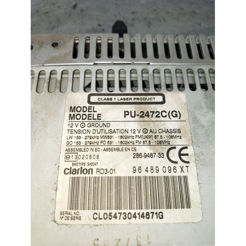 Recambio de sistema audio / radio cd para citroën xsara (n1) 2.0 hdi 90 referencia OEM IAM 96489096XT CL054730414671G 2001