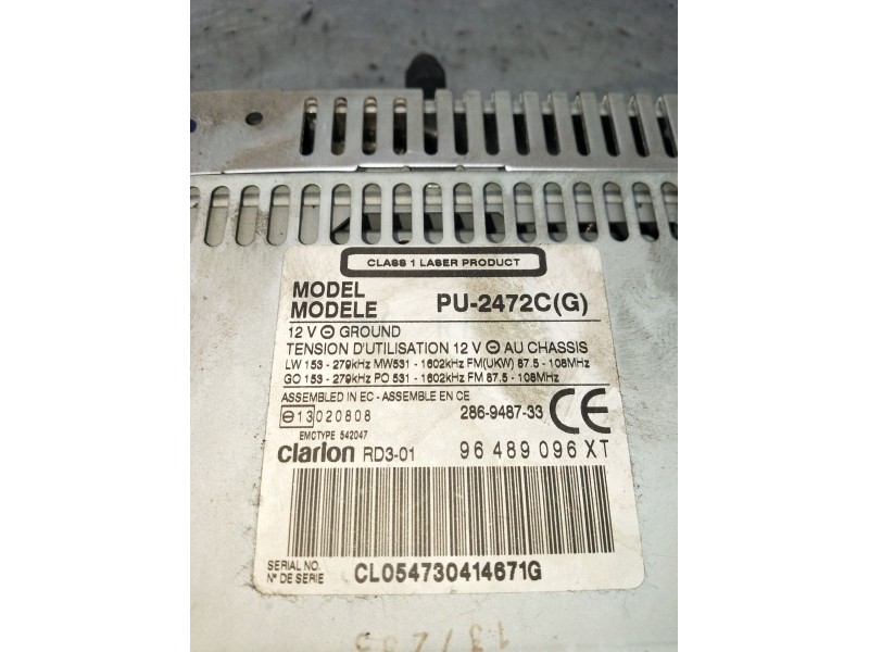 Recambio de sistema audio / radio cd para citroën xsara (n1) 2.0 hdi 90 referencia OEM IAM 96489096XT CL054730414671G 2001