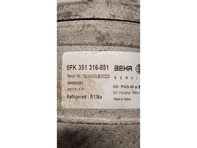 Recambio de compresor aire acondicionado para audi a4 b6 (8e2) 1.8 t referencia OEM IAM 8FK351316851  