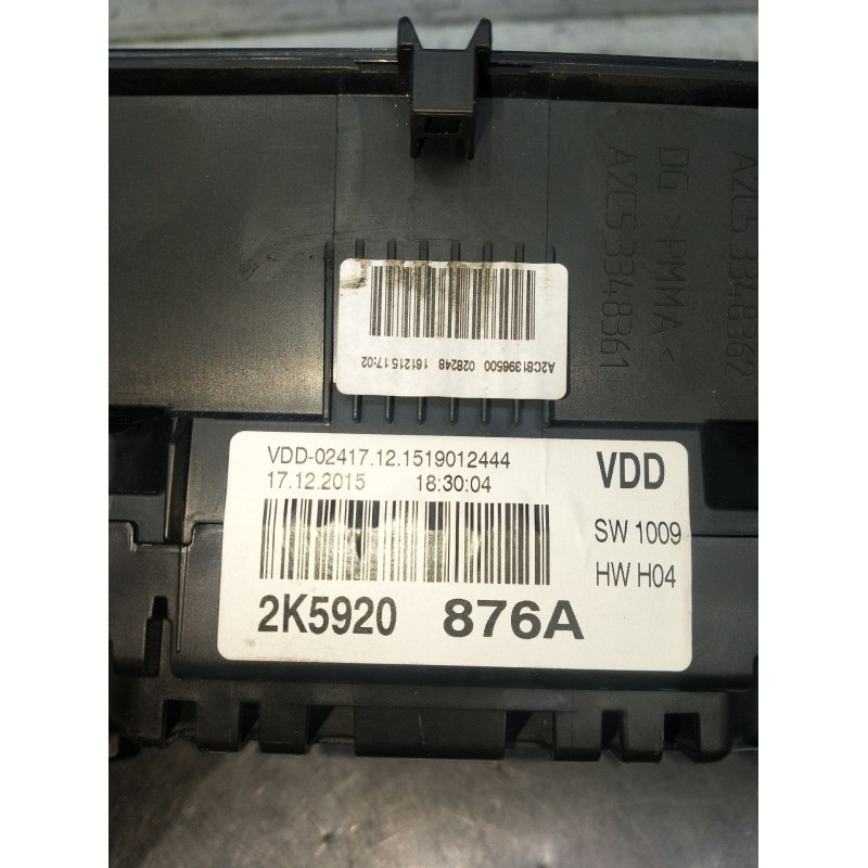 Recambio de cuadro instrumentos para volkswagen caddy iv furgoneta/monovolumen (saa, sah) 2.0 tdi referencia OEM IAM 2K592087A 0