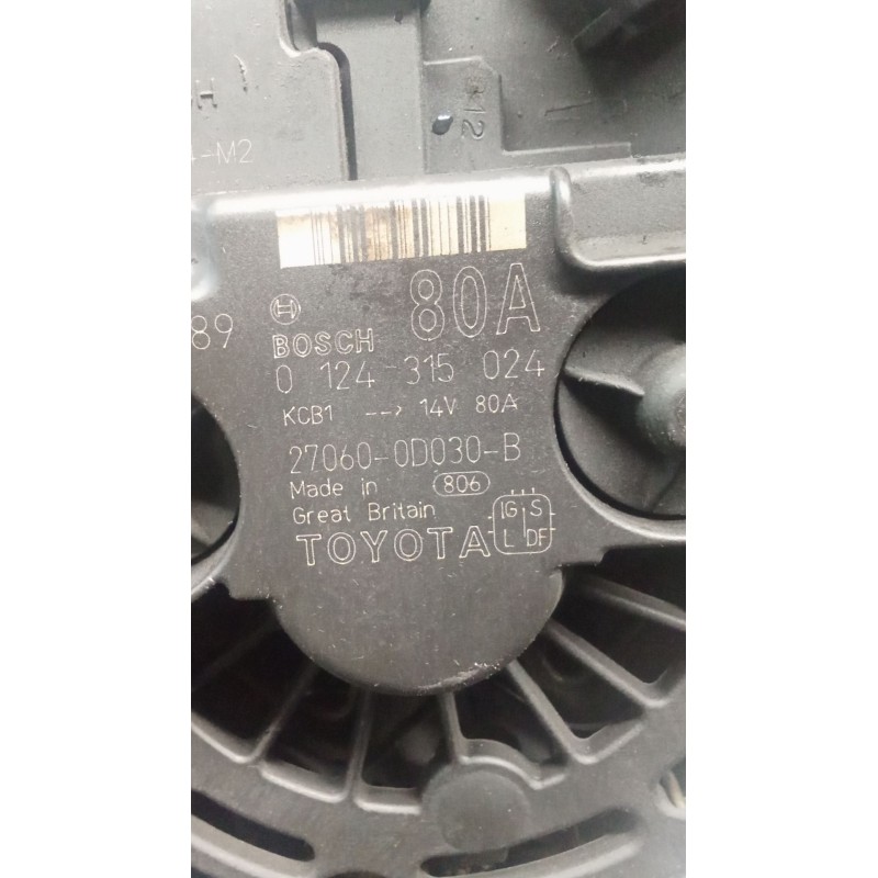 Recambio de alternador para toyota corolla (_e11_) 1.4 16v (zze111_) referencia OEM IAM 270600D030B 0124315024 00 80A