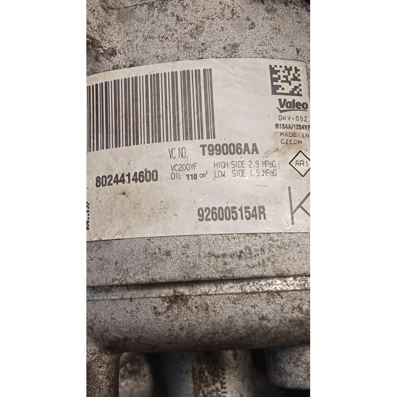 Recambio de compresor aire acondicionado para dacia sandero ii (b8_) 1.5 dci referencia OEM IAM 926005154R T99006AA 12