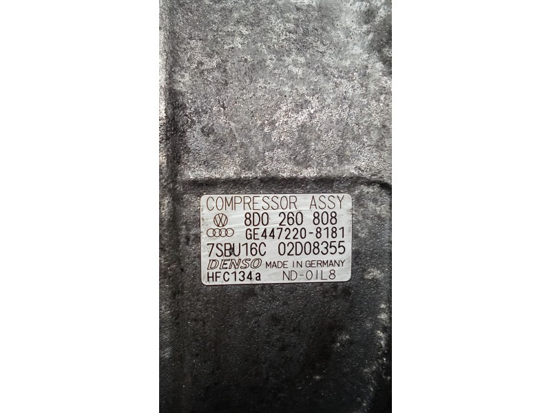 Recambio de compresor aire acondicionado para volkswagen passat b5.5 (3b3) 1.9 tdi referencia OEM IAM 8D0260808 HFC134A 01