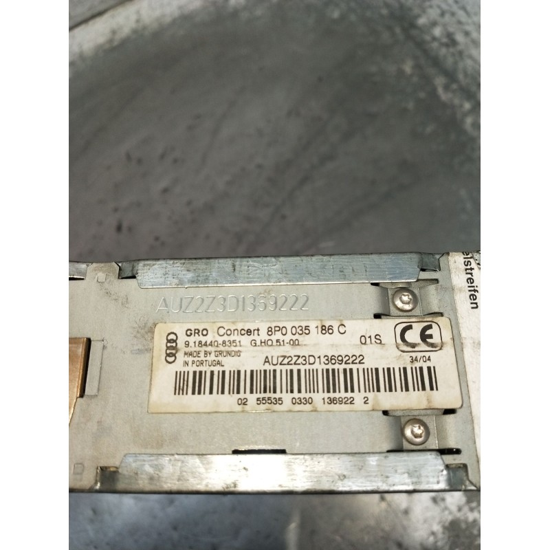 Recambio de sistema audio / radio cd para audi a3 (8p1) 2.0 tdi 16v referencia OEM IAM 8P0035186C 9184408351 2004