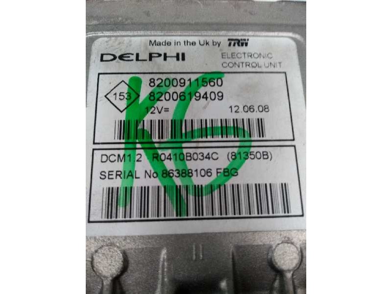 Recambio de centralita motor uce para nissan micra (k12e) 1.5 dci turbodiesel cat referencia OEM IAM R0410B034C 8200911560 82006