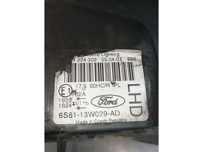 Recambio de faro derecho para ford fiesta v (jh_, jd_) 1.6 tdci referencia OEM IAM 6S6113W029AD  
