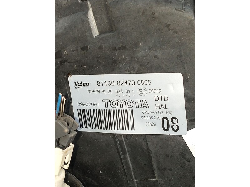 Recambio de faro derecho para toyota auris (_e15_) 1.4 d-4d (nde150_) referencia OEM IAM 8113002470 899002091 2006