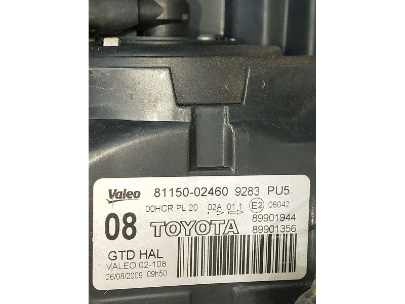 Recambio de faro izquierdo para toyota auris (_e15_) 1.4 d-4d (nde150_) referencia OEM IAM 811502460 VER FOTOS 89901944 2006