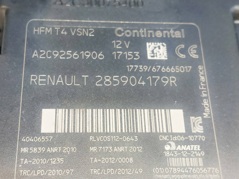 Recambio de conmutador de arranque para renault captur 0.9 energy referencia OEM IAM 285904179R  