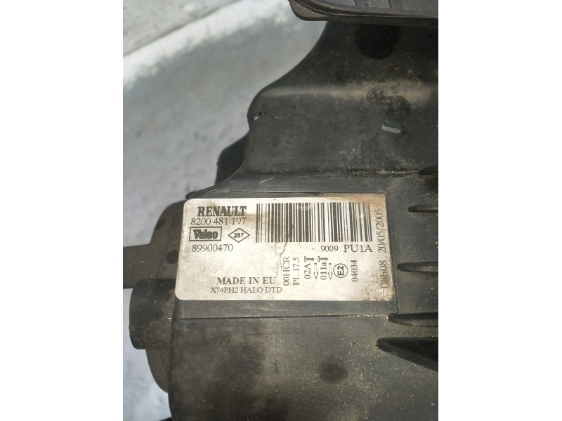 Recambio de faro derecho para renault laguna ii (bg0/1_) 1.6 16v (bg1g, bg1h) referencia OEM IAM 8200481197 89900470 