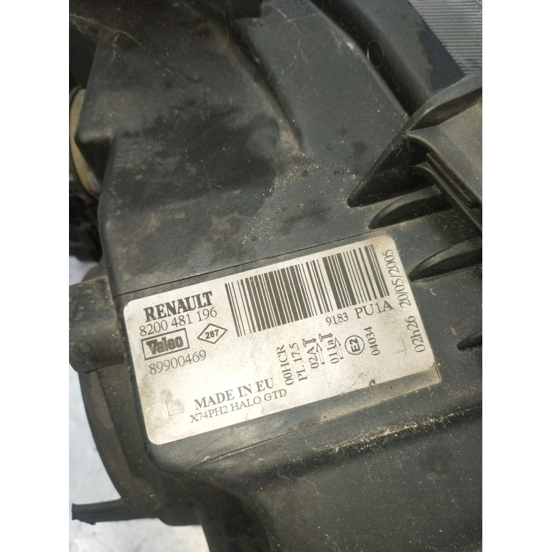 Recambio de faro izquierdo para renault laguna ii (bg0/1_) 1.6 16v (bg1g, bg1h) referencia OEM IAM 8200481196 89900469 