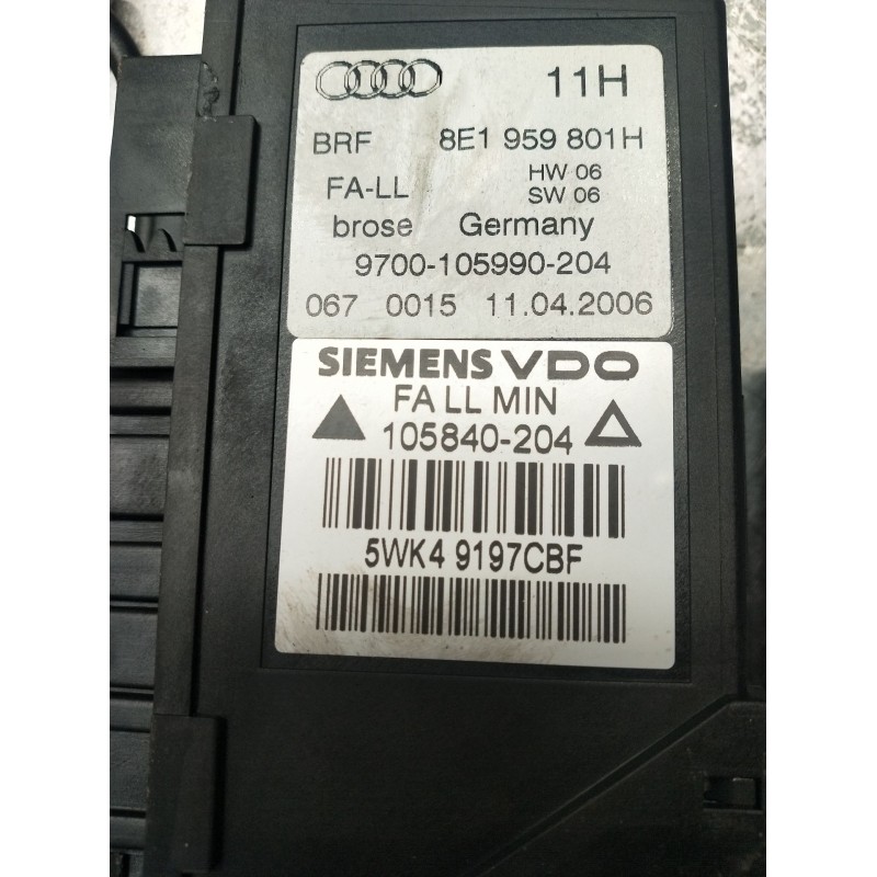 Recambio de elevalunas delantero izquierdo para audi a4 b7 avant (8ed) 1.8 t quattro referencia OEM IAM 5WK49197CBF 970010599020