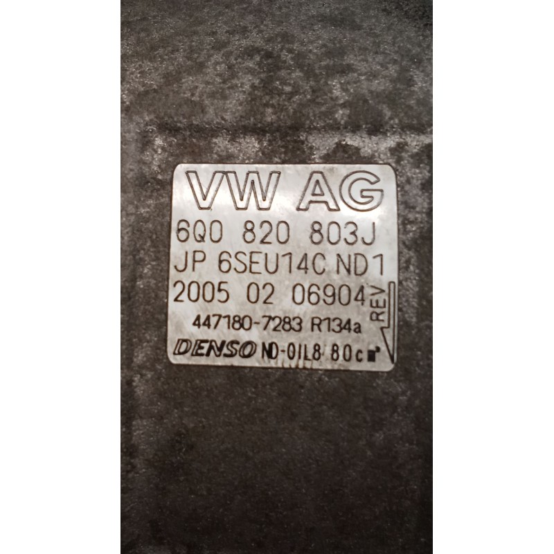 Recambio de compresor aire acondicionado para seat cordoba (6l2) 1.4 tdi referencia OEM IAM 6Q0820803J 4471807283 02