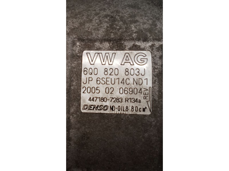 Recambio de compresor aire acondicionado para seat cordoba (6l2) 1.4 tdi referencia OEM IAM 6Q0820803J 4471807283 02