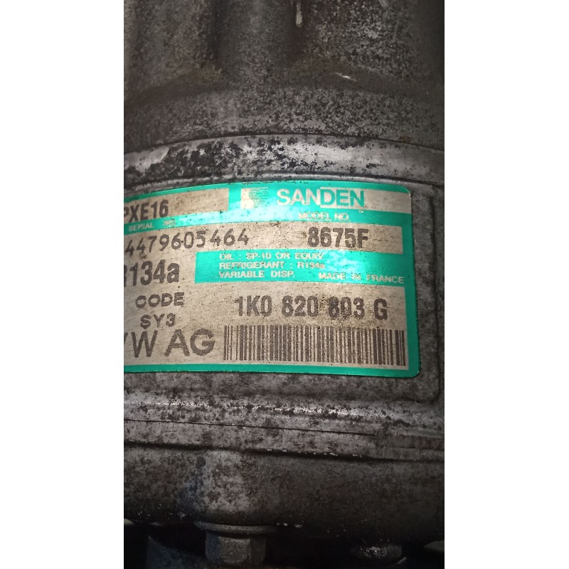 Recambio de compresor aire acondicionado para volkswagen golf v (1k1) 1.9 tdi referencia OEM IAM 1K0820803G 8675F 03