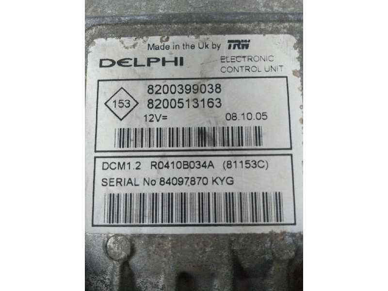 Recambio de centralita motor uce para nissan micra (k12e) 1.5 dci turbodiesel cat referencia OEM IAM R0410B034A 8200399038 82005