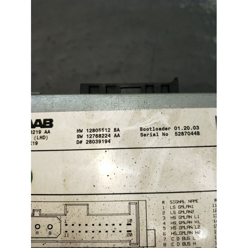Recambio de sistema audio / radio cd para saab 9-3 station wagon (e50) 1.9 tid referencia OEM IAM 12805512BA 12768224AA 28039194