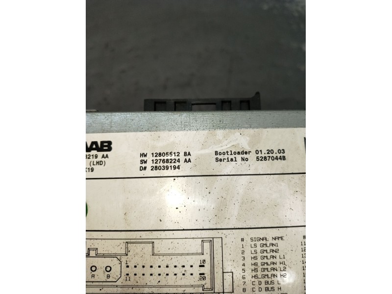 Recambio de sistema audio / radio cd para saab 9-3 station wagon (e50) 1.9 tid referencia OEM IAM 12805512BA 12768224AA 28039194