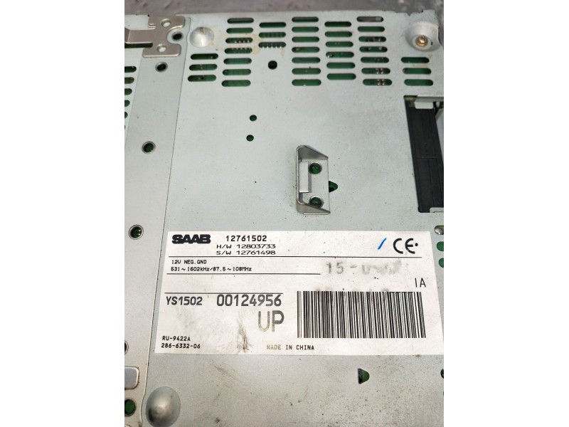 Recambio de sistema audio / radio cd para saab 9-3 station wagon (e50) 1.9 tid referencia OEM IAM 12761502 00124956 12761498 200