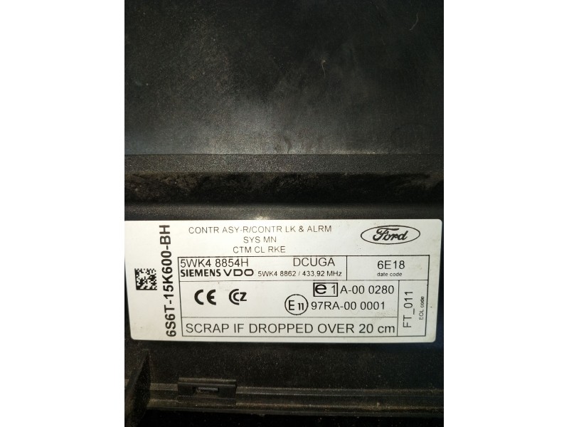 Recambio de modulo electronico para ford fiesta v (jh_, jd_) 1.6 tdci referencia OEM IAM 5WK48854H 6S6T15K600BH 2005