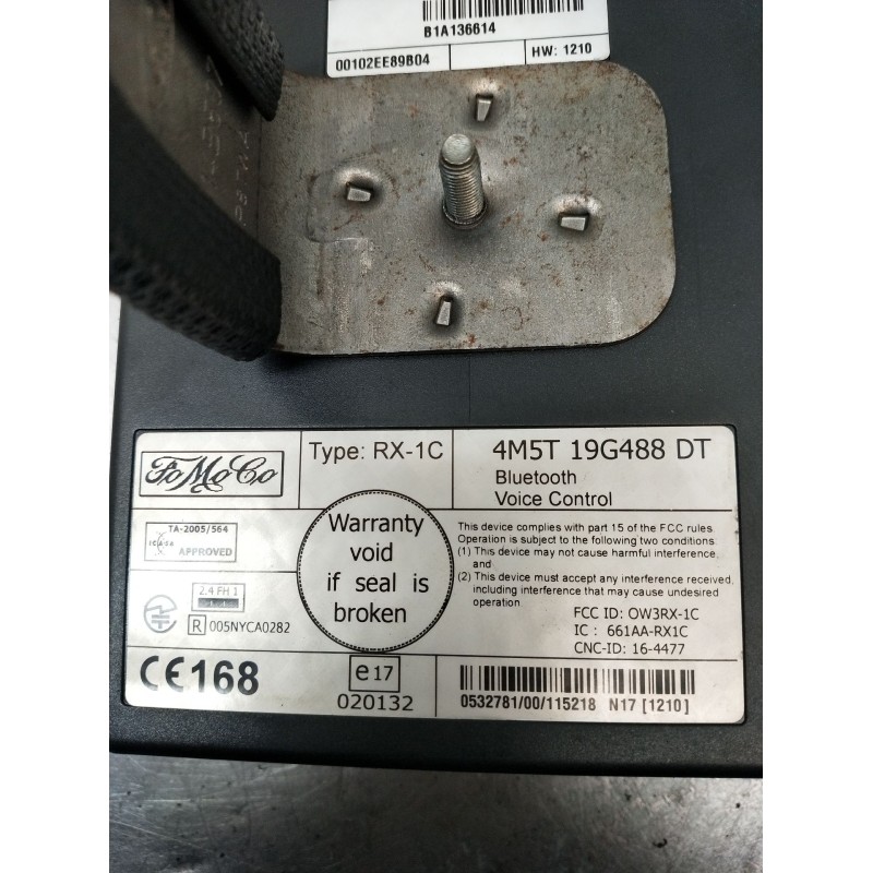 Recambio de modulo electronico para ford fiesta v (jh_, jd_) 1.6 tdci referencia OEM IAM 4M5T19G488DT B1A136614 00102EE89B04 200