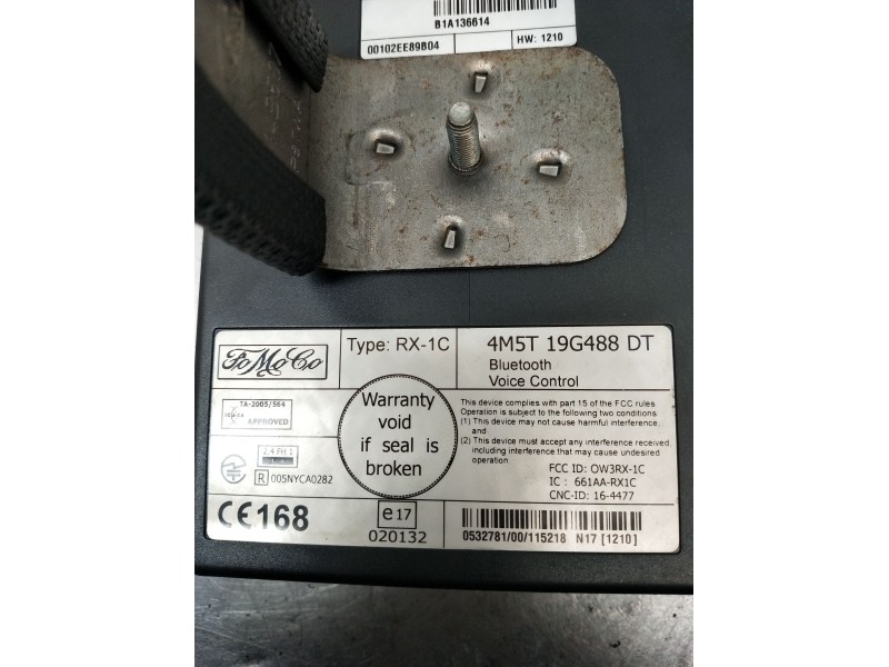 Recambio de modulo electronico para ford fiesta v (jh_, jd_) 1.6 tdci referencia OEM IAM 4M5T19G488DT B1A136614 00102EE89B04 200