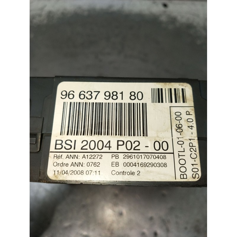 Recambio de caja reles / fusibles para peugeot 308 i (4a_, 4c_) 1.4 16v referencia OEM IAM 9663798180 BSI2004P0200 VER FOTOS