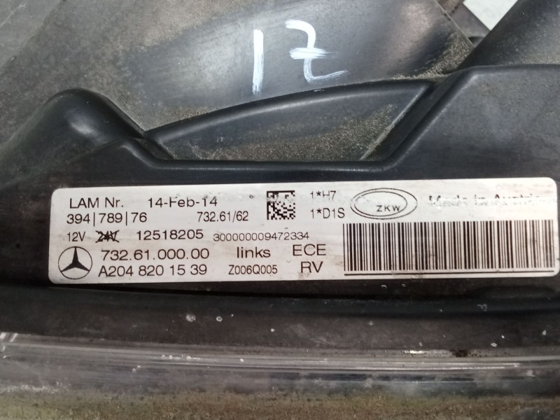 Recambio de faro izquierdo para mercedes-benz clase glk (x204) 220 cdi 4-matic (204.984, 204.997) referencia OEM IAM A2048201539