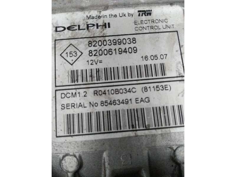 Recambio de centralita motor uce para nissan micra (k12e) 1.5 dci turbodiesel cat referencia OEM IAM R0410B034C 8200399038 82006 Recambio de centralita motor uce para nissan micra (k12e) 1.5 dci turbodiesel cat referencia OEM IAM R0410B034C 8200399038 82006