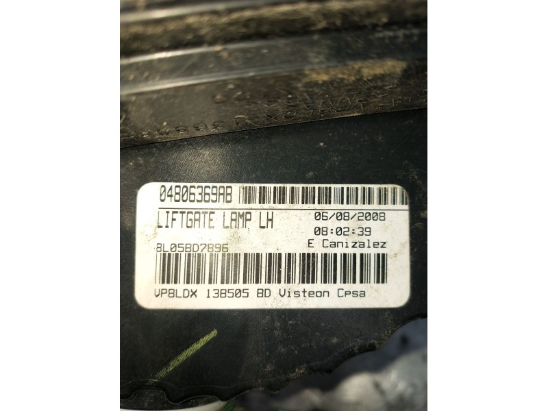 Recambio de piloto trasero izquierdo interior para dodge journey se referencia OEM IAM 04806369AB BL05BD7896 2009