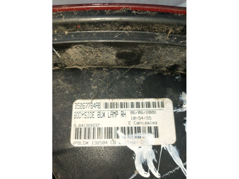 Recambio de piloto trasero derecho para dodge journey se referencia OEM IAM 05067784AB BL04CB9937 2009