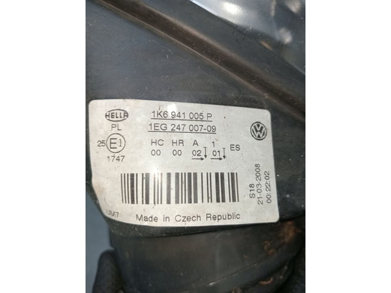 Recambio de faro izquierdo para volkswagen golf v (1k1) 1.9 tdi referencia OEM IAM 1K6941005P 1EG24700709 2003