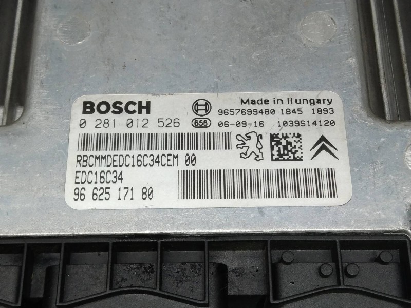 Recambio de centralita motor uce para peugeot 207 urban referencia OEM IAM 0281012526 9662517180 EDC16C34