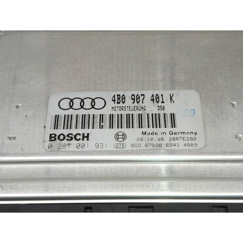 Recambio de centralita motor uce para audi a6 berlina (4b2) 2.5 tdi referencia OEM IAM 0281001931 4B0907401K 