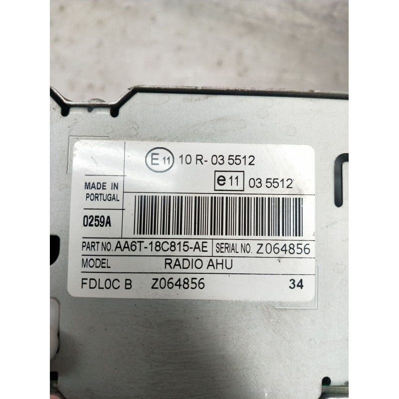 Recambio de sistema audio / radio cd para ford fiesta vi van 1.4 tdci referencia OEM IAM AA6T18C815AE Z064856 2008