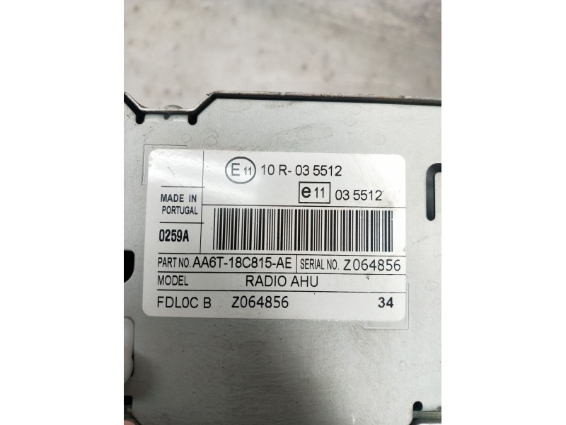 Recambio de sistema audio / radio cd para ford fiesta vi van 1.4 tdci referencia OEM IAM AA6T18C815AE Z064856 2008
