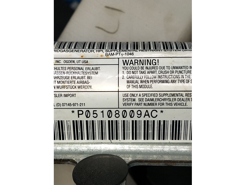 Recambio de airbag cortina delantero izquierdo para dodge journey se referencia OEM IAM P05108009AC  2009