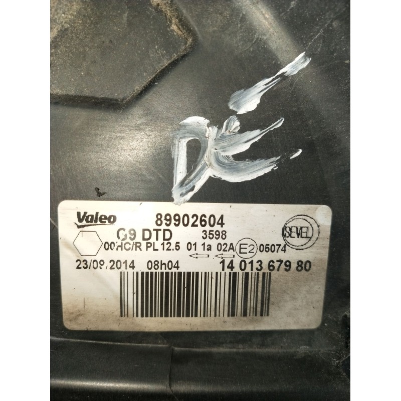 Recambio de faro derecho para fiat scudo autobús (270_, 272_) 1.6 d multijet referencia OEM IAM 89902604 1401367980 2003