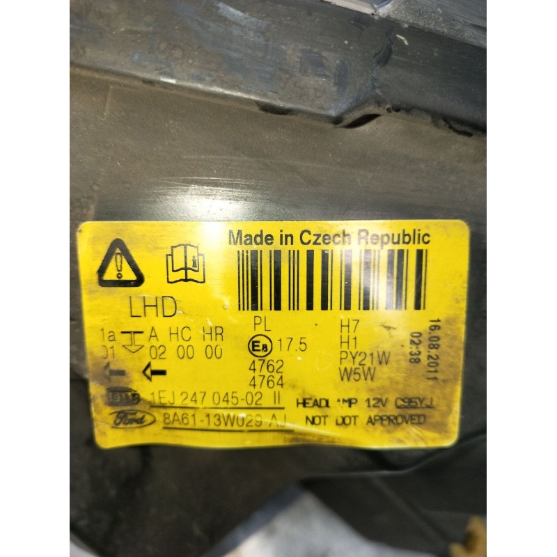 Recambio de faro derecho para ford fiesta vi van 1.4 tdci referencia OEM IAM 1EJ24704502 8A6113W029AJ 2008