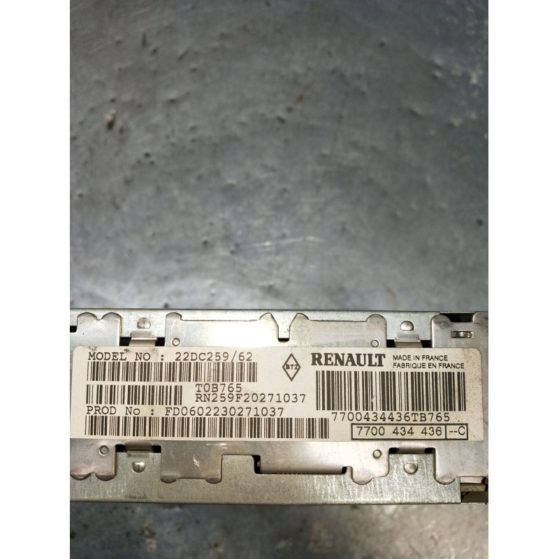 Recambio de sistema audio / radio cd para renault trucks mascott furgoneta 150.65 (a00300166) referencia OEM IAM 7700434436 RN25