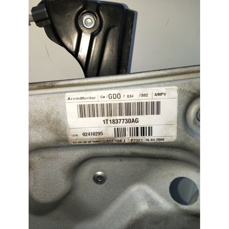 Recambio de elevalunas delantero derecho para volkswagen touran (1t1, 1t2) 2.0 tdi 16v referencia OEM IAM 1T1837730AG 5P 2003