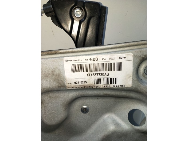 Recambio de elevalunas delantero derecho para volkswagen touran (1t1, 1t2) 2.0 tdi 16v referencia OEM IAM 1T1837730AG 5P 2003