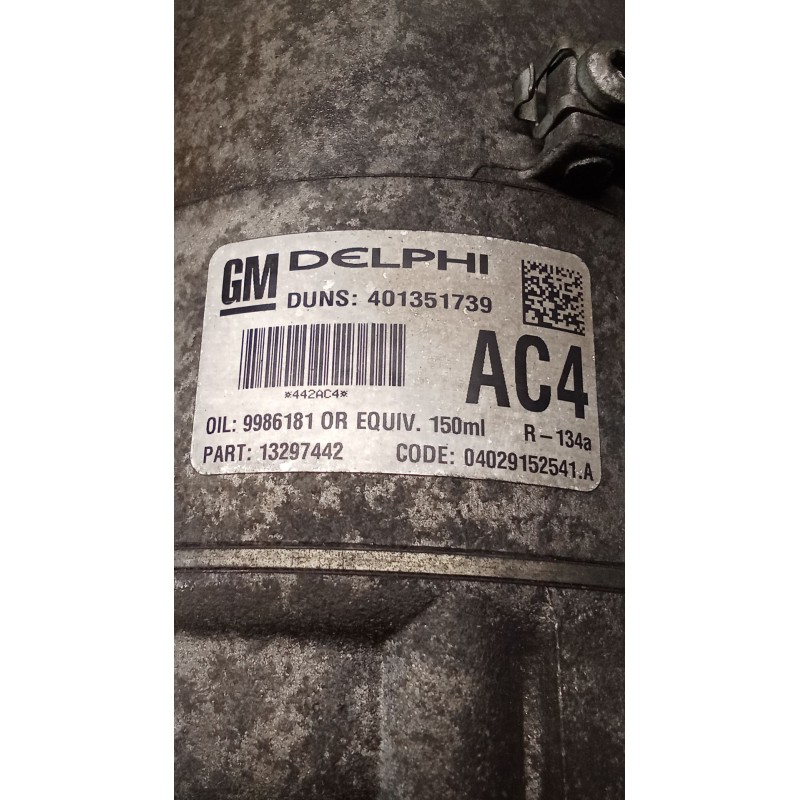Recambio de compresor aire acondicionado para opel astra h (a04) 1.6 (l48) referencia OEM IAM 13297442 401351739 442AC4 04